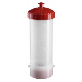BIO-WASH-Flasche 650 ml mit Deckel - rot