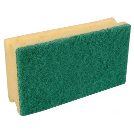 PROFI Schwamm gelb, Pad grün, 15 x 9 x 0.5 cm - 10-Pack