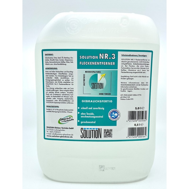 SOLUTION N° 3 Fleckenentferner - 5 l
