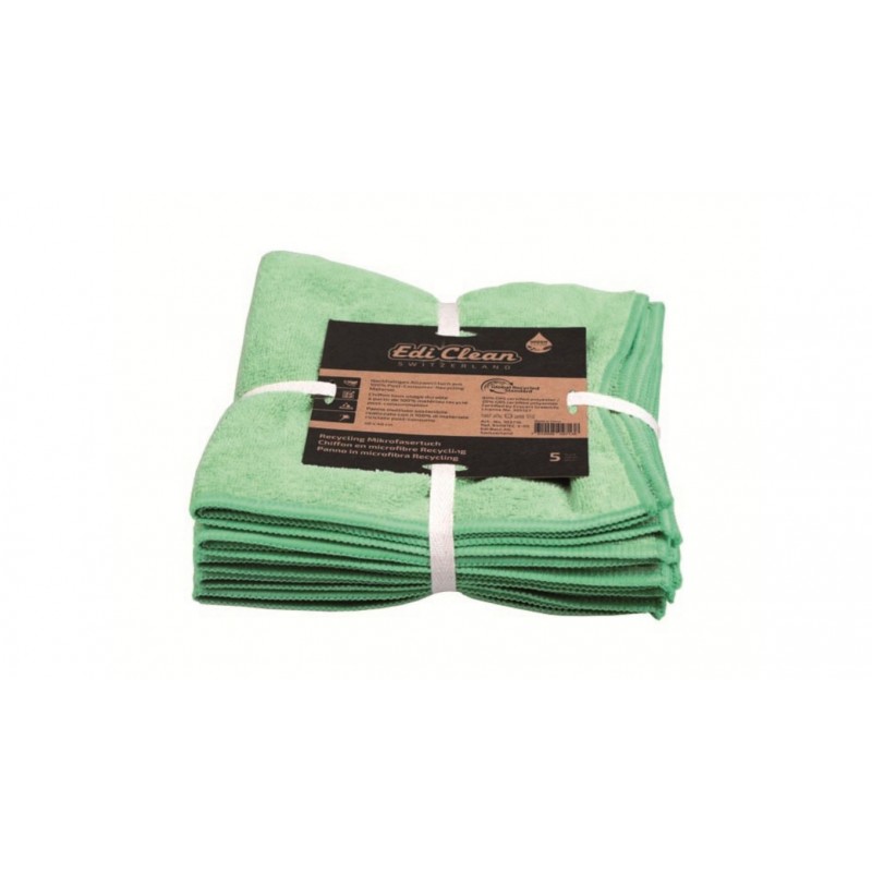 Chiffon en microfibre "Recycling" vert 40 x 40 cm - 5 pces