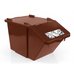 SPLIT 45 L Abfalleimer braun mit Etikette "Biomüll"
