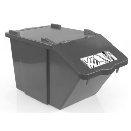 SPLIT 45 L Abfalleimer grau mit Etikette "Restmüll"