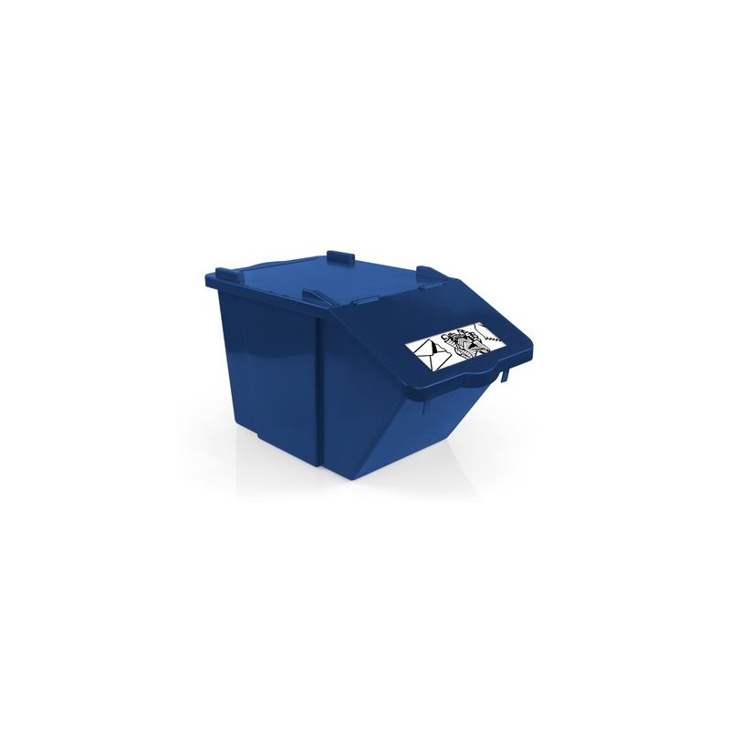 SPLIT 45 L Abfalleimer blau mit Etikette "Papier"