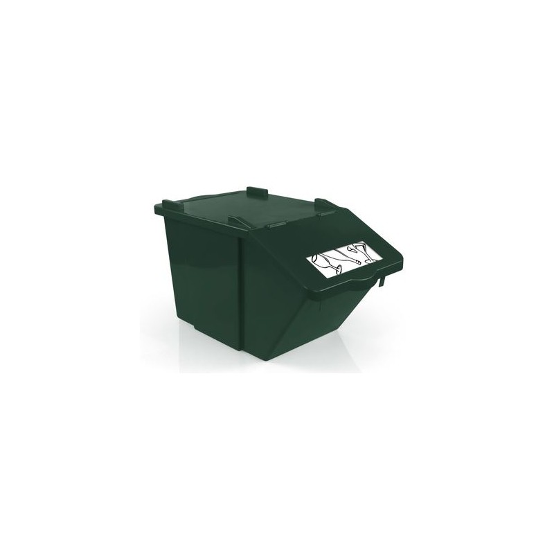 SPLIT 45 L Abfalleimer grün mit Etikette "Glas"
