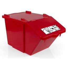 SPLIT 45 L poubelle rouge avec plaquette "métal"